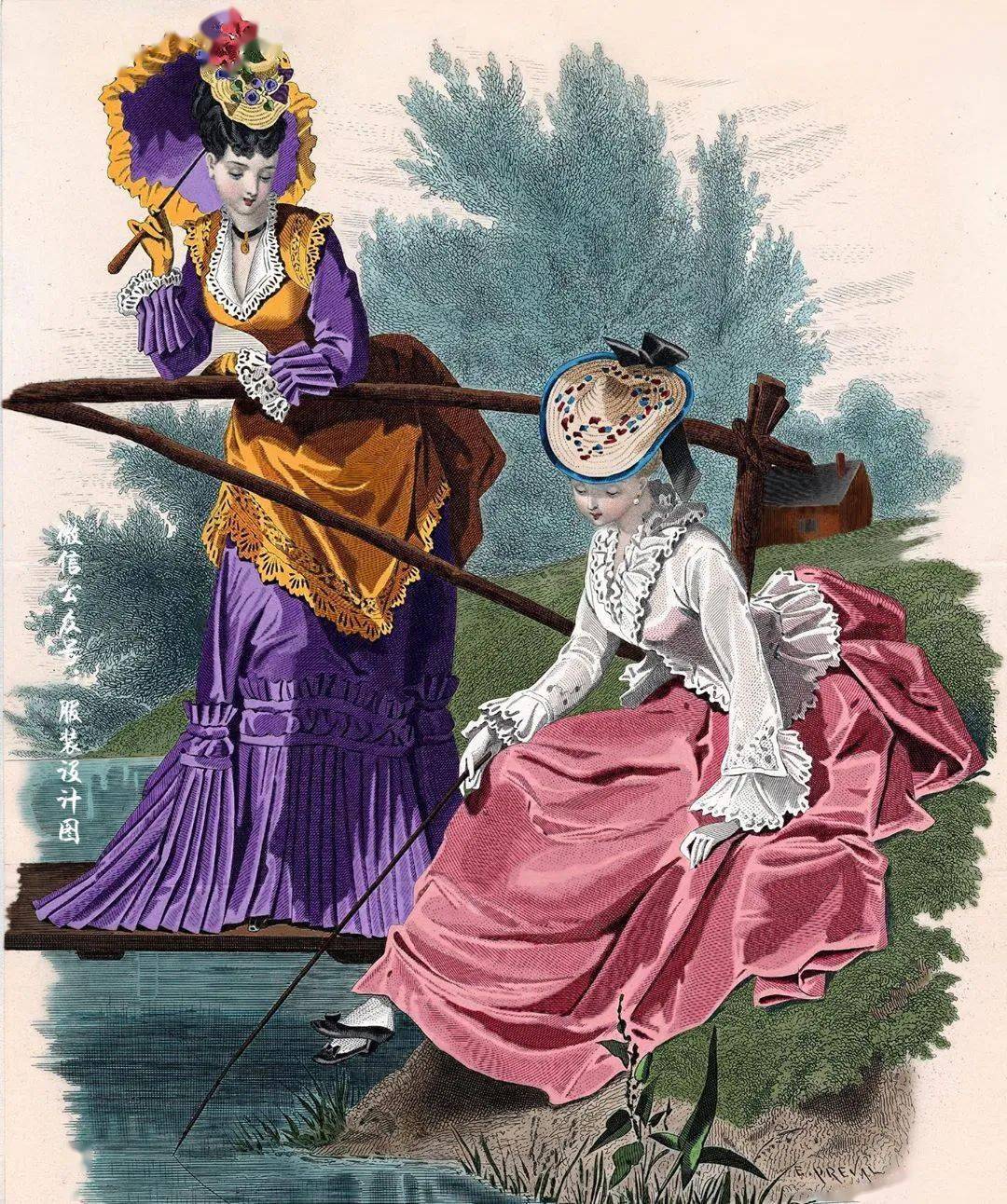 以前没有电脑的时候 服装效果图长这样 0张复古服装效果图 伊丽莎白 时期 世纪