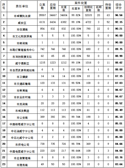 檢查考評得分情況彙總表