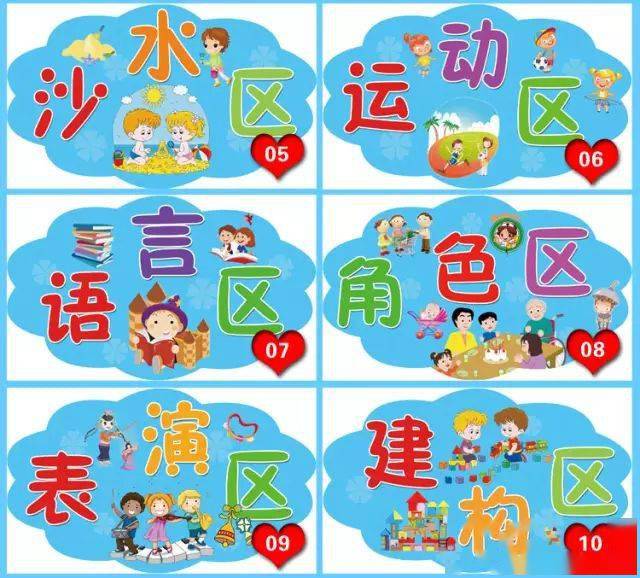区域环创105款幼儿园活动区进区约定规则区角标识标志