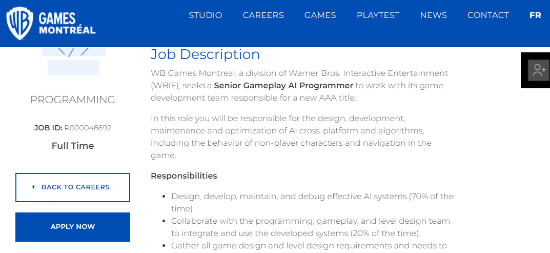 招聘|华纳蒙特利尔再发新招聘 新3A可能不是由他们开发