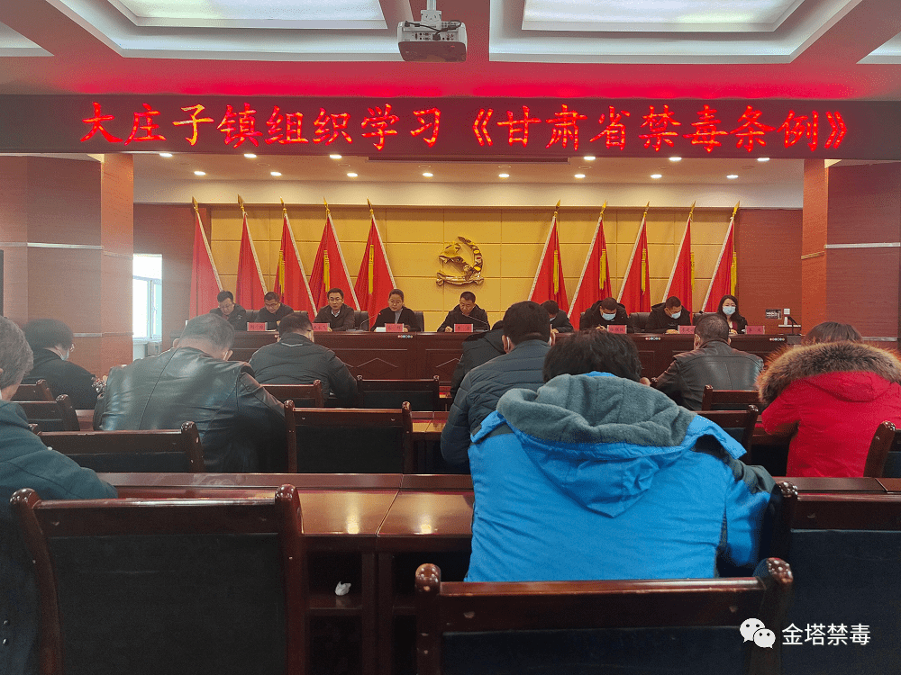 金塔县大庄子镇组织学习《甘肃省禁毒条例》