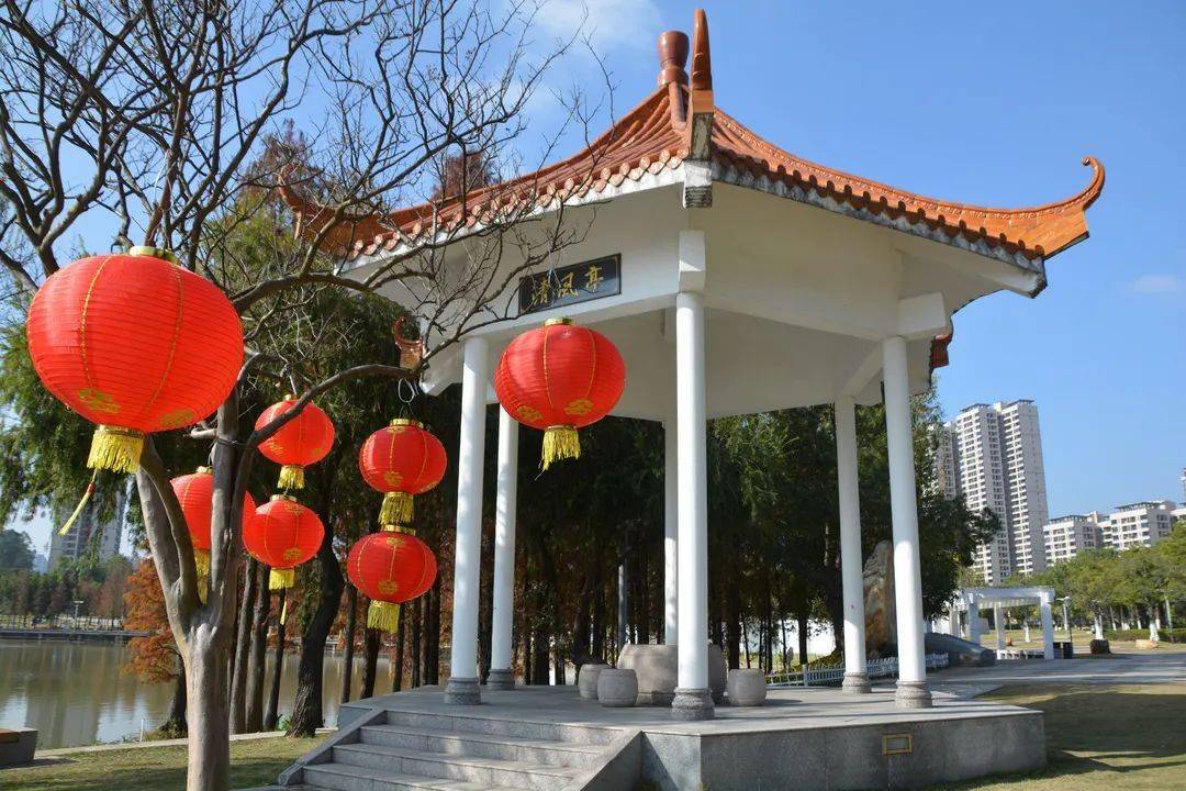 鶴山以又紅又美姿態迎接虎年春節!_灣區_燈籠_公園