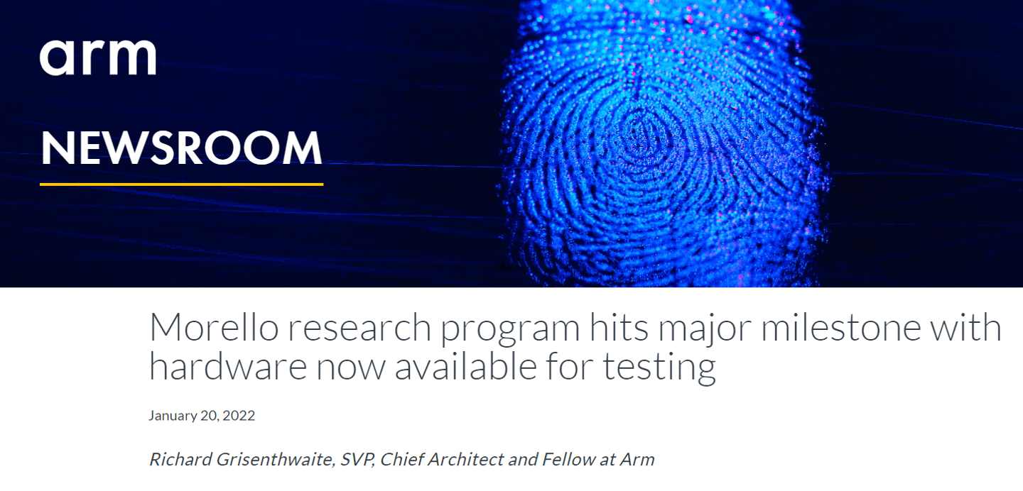 Arm 发布首款 Morello 原型架构芯片：硬件级别的内存安全保护