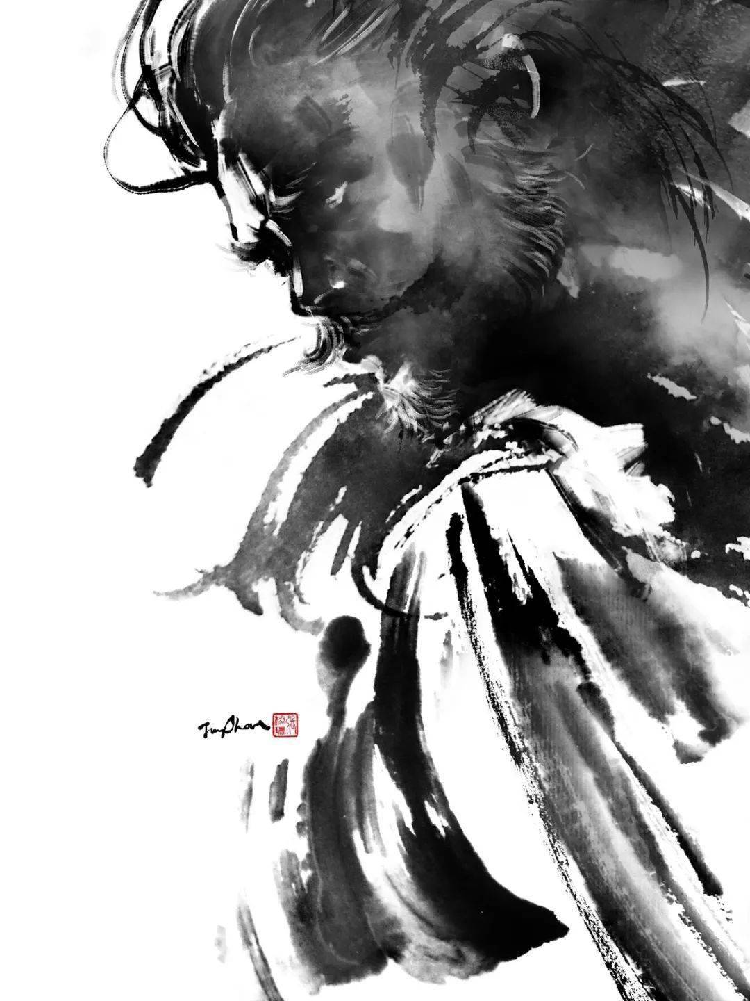 一个美女职员给马云画海报火遍全网她用霸气武侠水墨惊艳世界老外看后