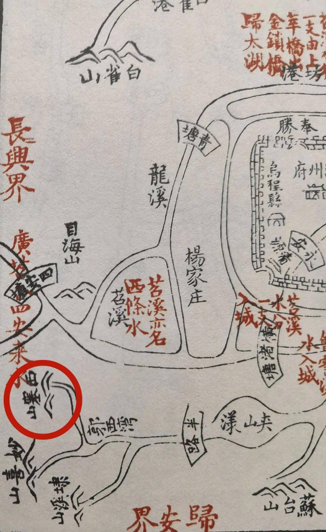 乌程县水道图局部(选自1878年《浙西水利备考)太湖全图局部(选自