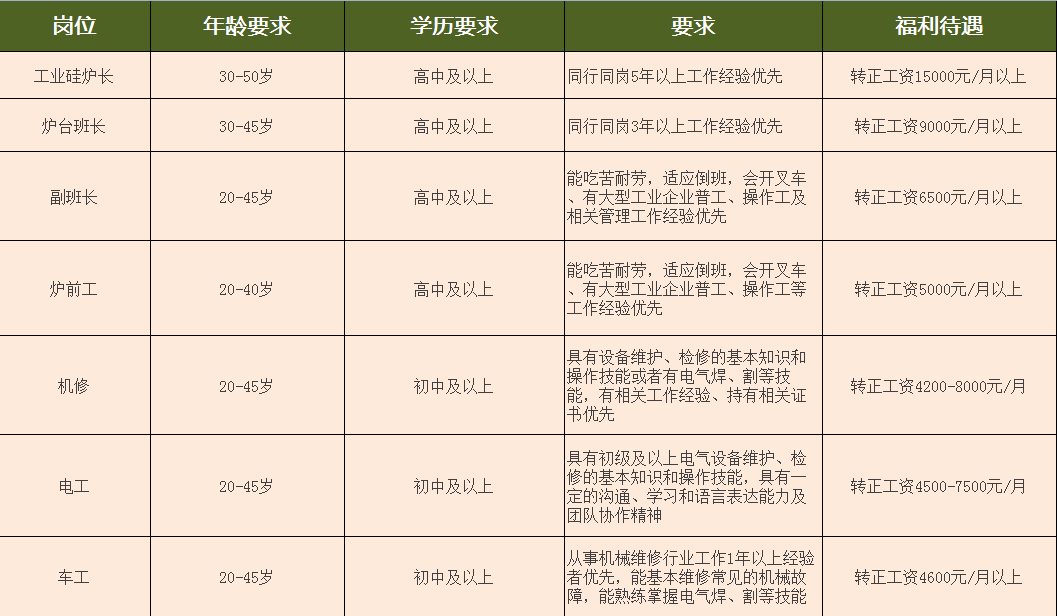 招聘2022年云南合盛硅业有限公司招聘公告