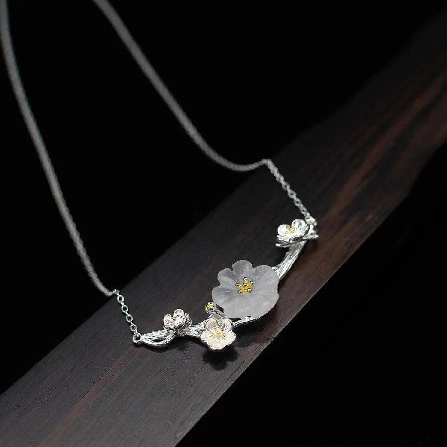 新品上架丨雨中花水晶花项链精雕细琢唯美至极