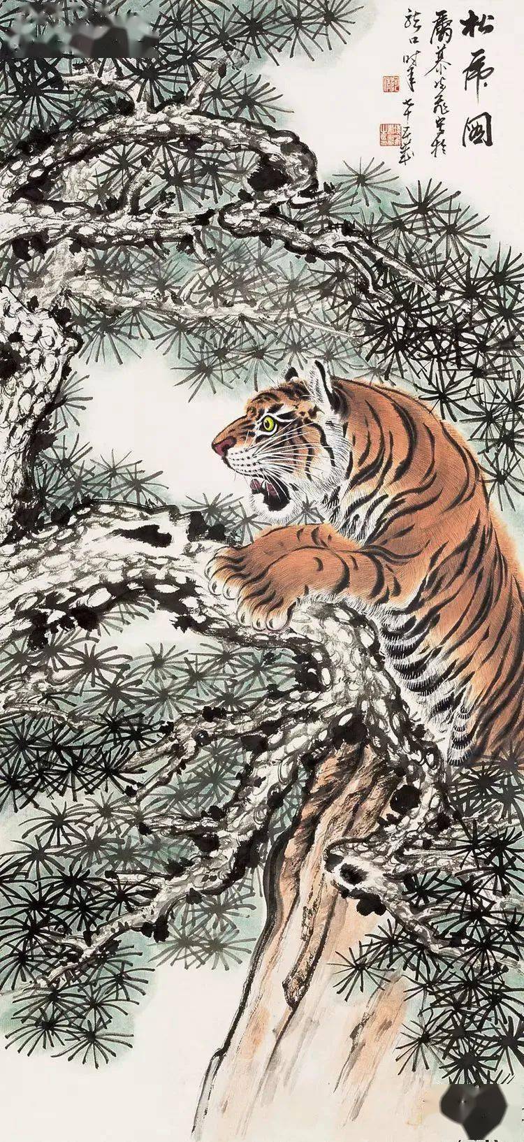 十大名家画虎虎虎生风霸气十足