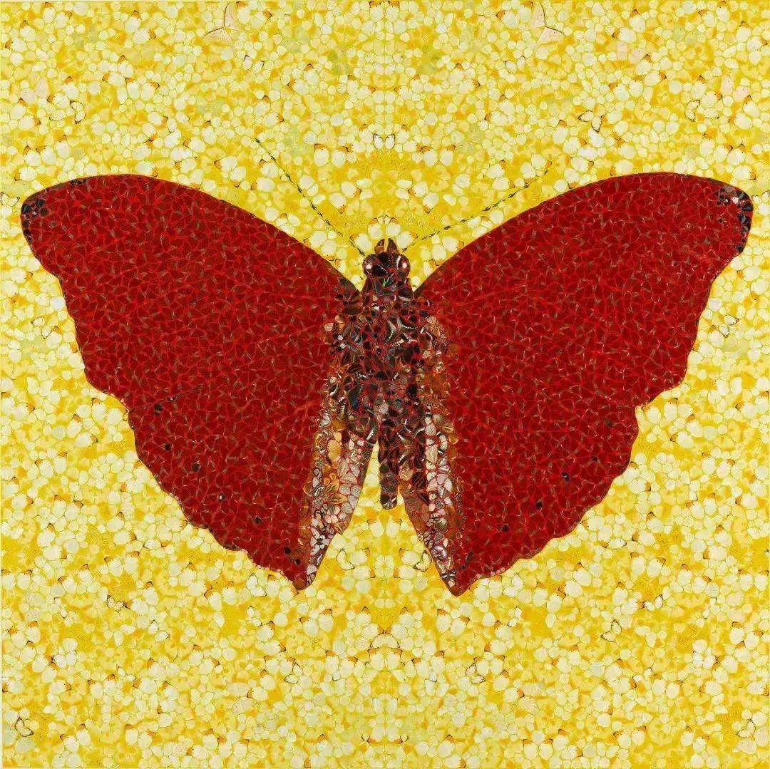 封印在达米安·赫斯特画中的蝴蝶_搜狐网