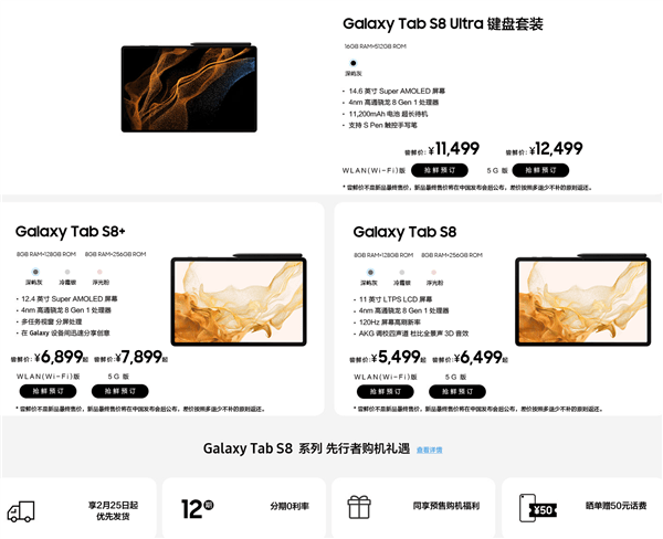 12499元！安卓平板之王三星Tab S8价格公布_手机搜狐网