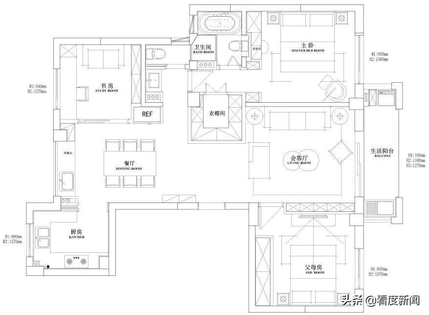 户型装修案例｜和.素.暖阳 120方北欧风格