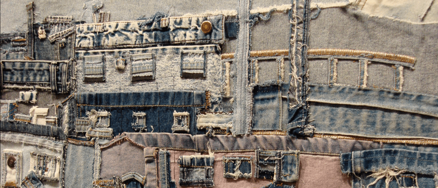 用破牛仔裤布拼出来的城市景观比我手绘的还强