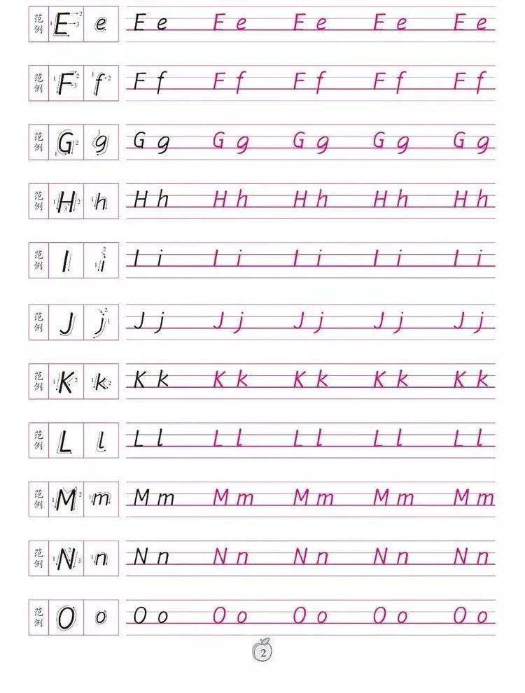 衡水体26个英文字母写法现在开始练还不晚