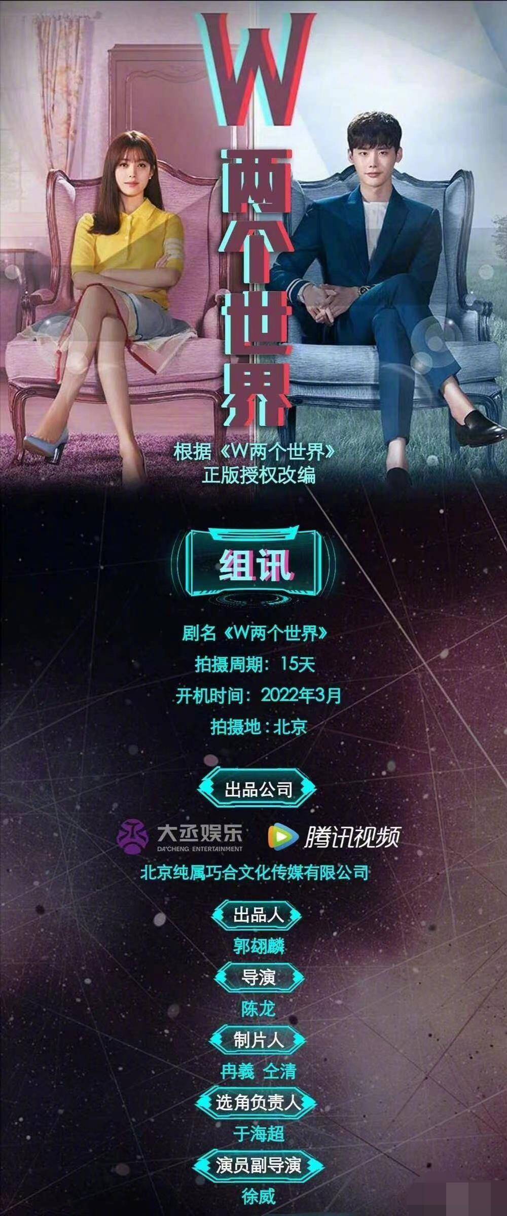 韩剧 W 两个世界 将被翻拍成短剧 拍摄周期仅为15天 漫画 吴妍珠 郑大允