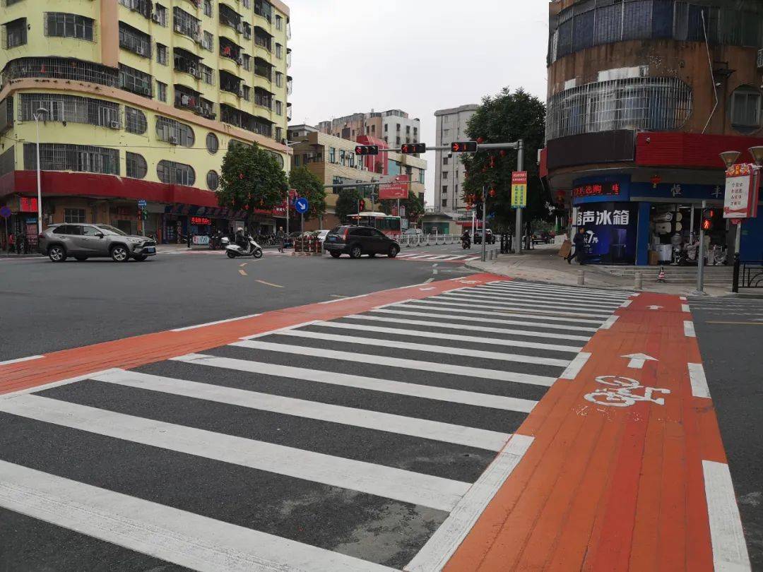 沙坪这些路口增设非机动车道骑行更安全