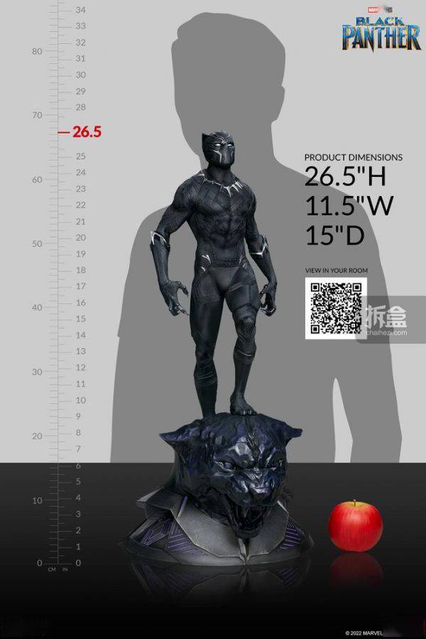 标志性SIDESHOW 1/4 MARVEL 漫威 BLACK PANTHER黑豹 电影GK雕像