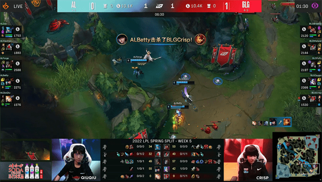 佐伊|LOL-LPL：Fofo佐伊精准飞星对位单杀，BLG兵不血刃2-0轻取AL