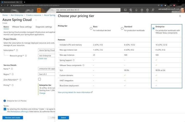 微软Azure Spring Cloud企业预览版系统发布