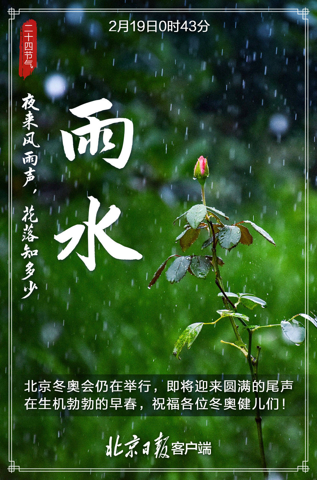 来袭|多张海报来袭！今日雨水，春天越来越近，让我们一起等待花开