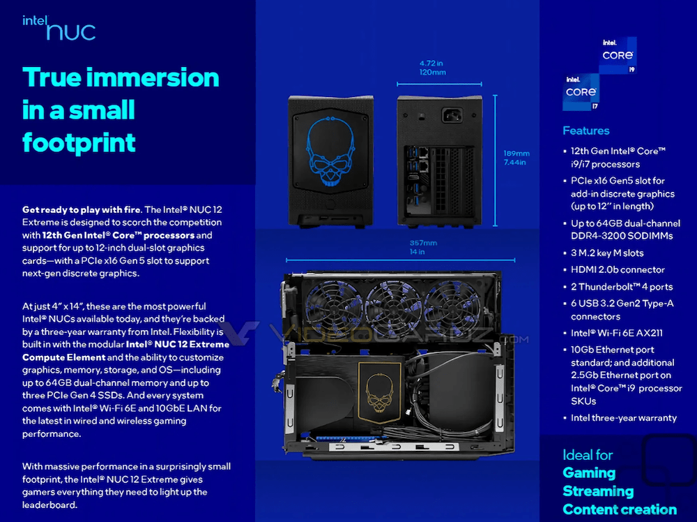Extreme|英特尔 NUC 12 Extreme“龙峡谷”曝光：最高搭载 i9-12900