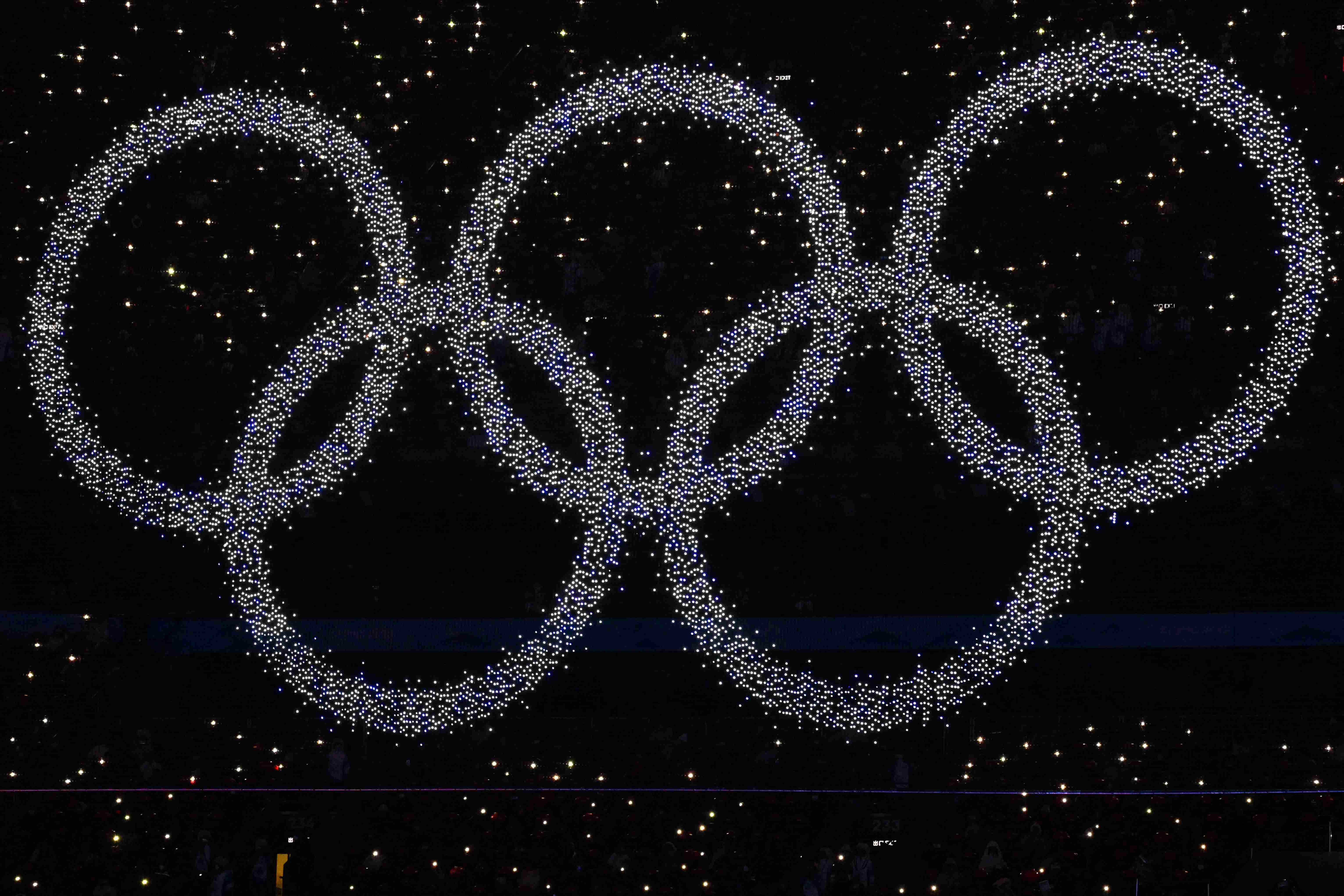 奥运五环带翅膀图片