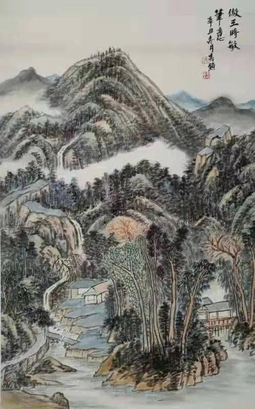 书香寿阳冯春锁写意山水画