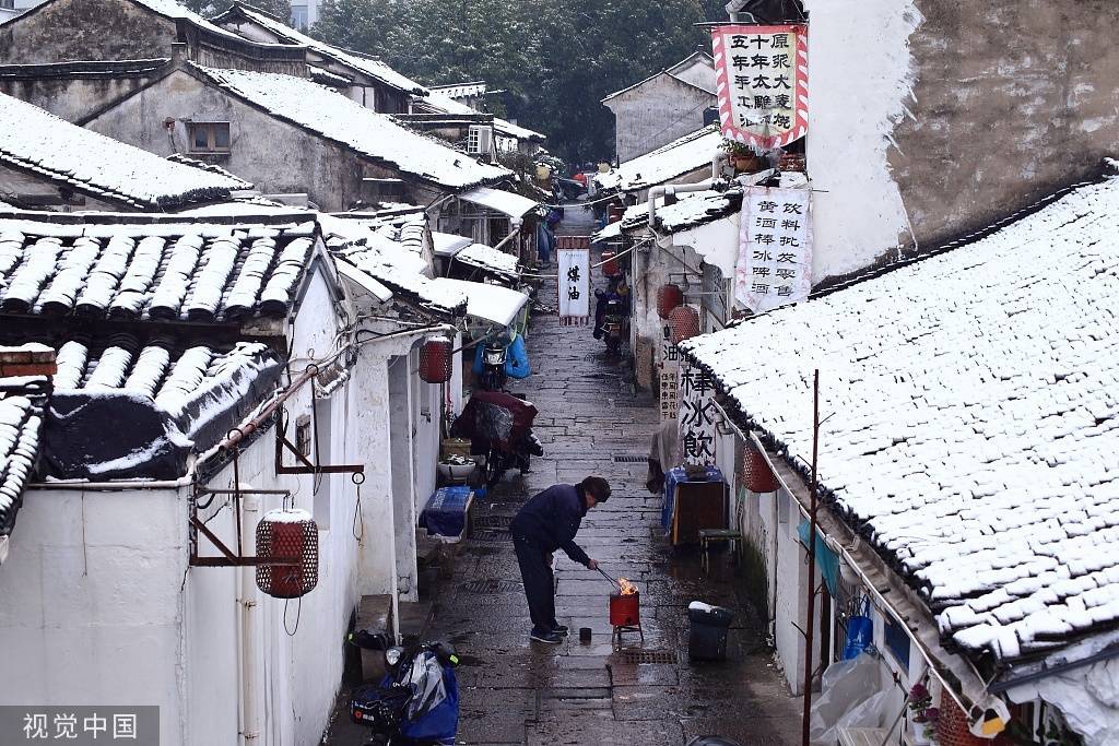 银装|浙江绍兴迎降雪 古城披上“银装”