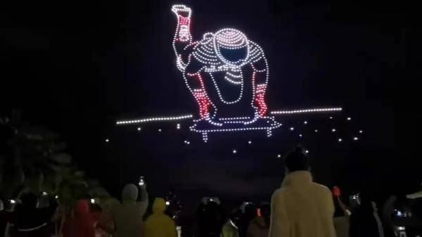 壮观!海南1000架无人机空中起舞,致敬奥运精神!