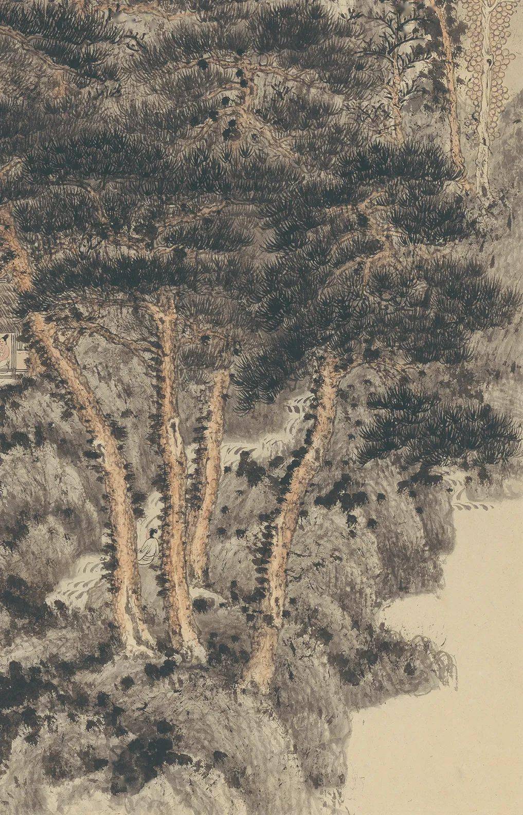 赏画|张大千仿王蒙《林泉清集图》