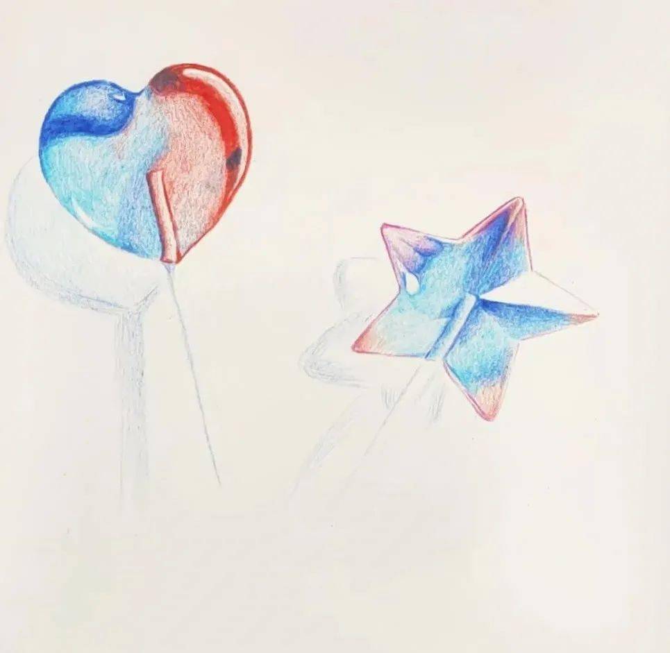 彩铅炫彩星空棒棒糖画法步骤