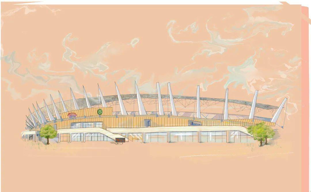 2022亚运会场馆手绘图片