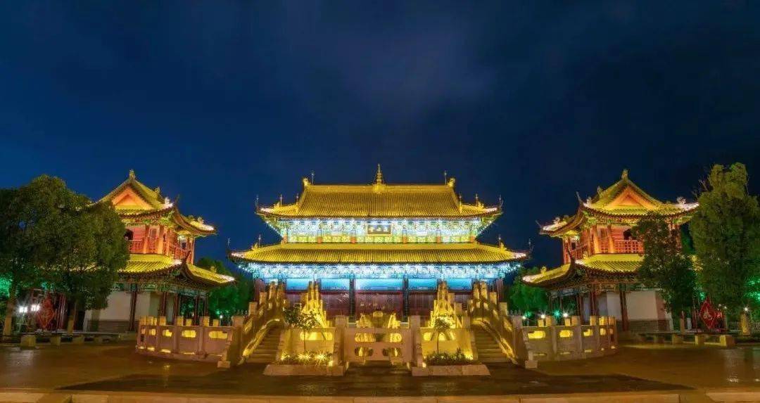 璀璨迷人孝感乡文化园的夜景yyds