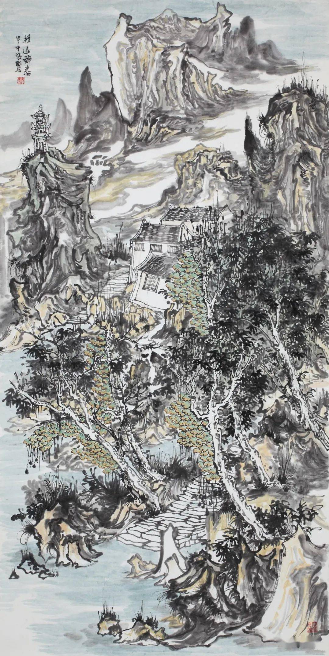 【5a迎春】张贤中国画微展_作品_桂林市_山水画