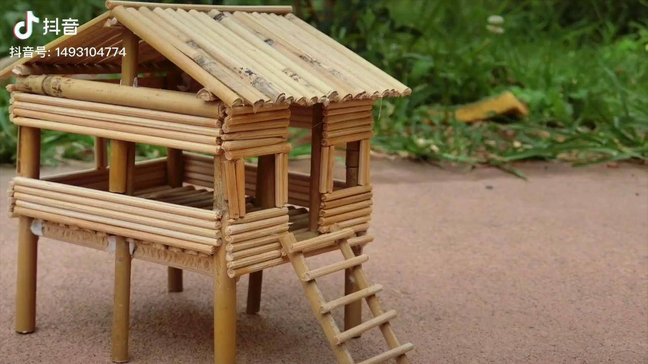 用竹节棍制作房子图片
