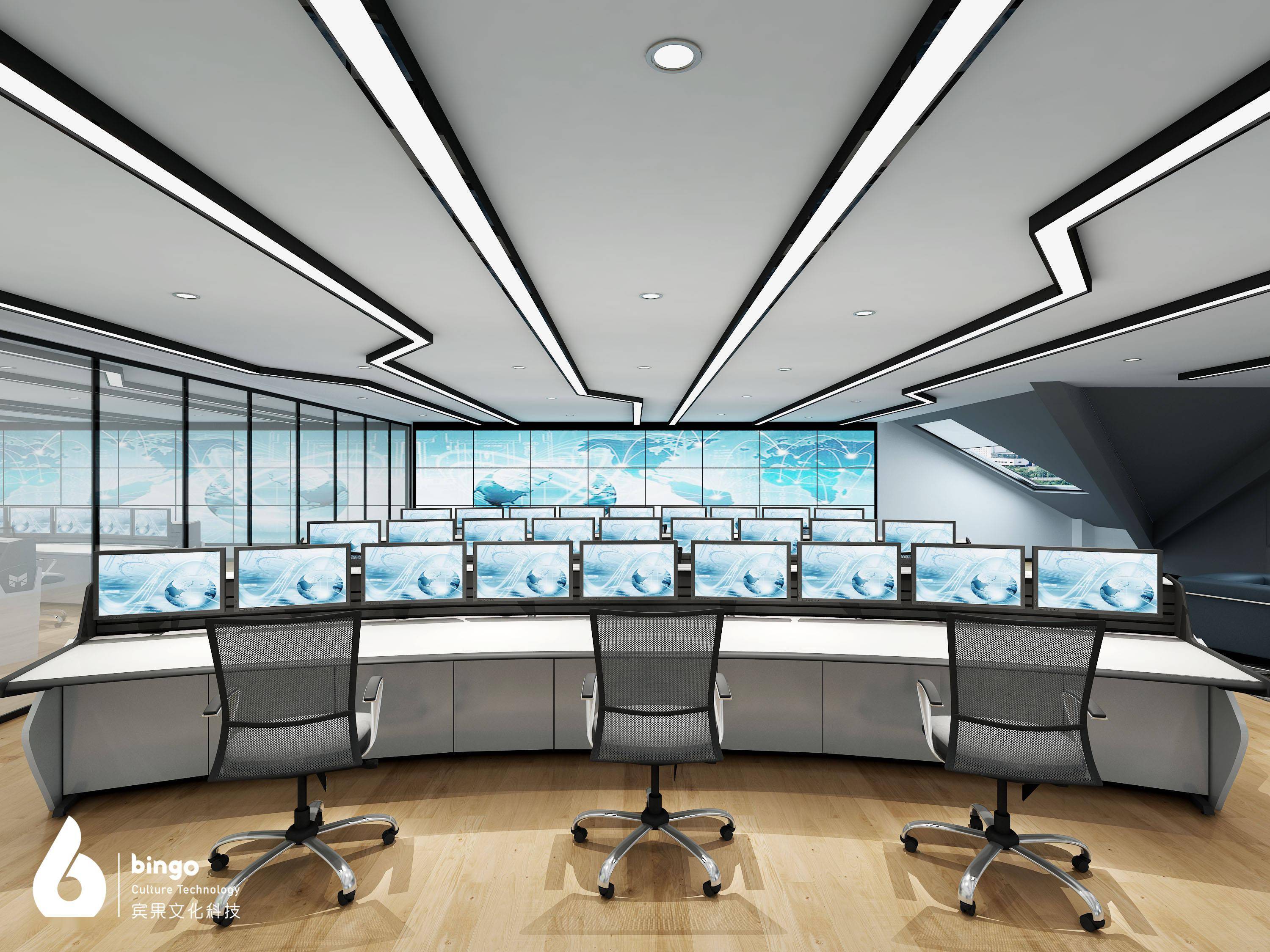 指挥中心室内设计控制室监控大厅设计_监控_控制室_大厅