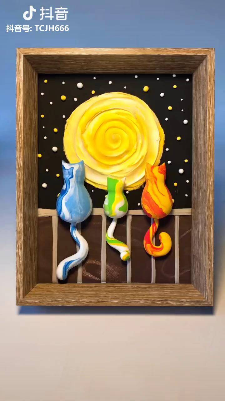 亲子创意立体相框画～动物系列《一家三口》适合3～6岁的宝宝制作学习