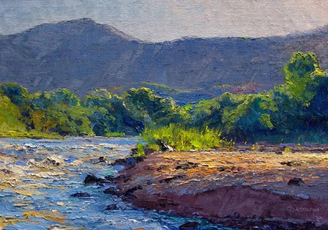 独特的创作风格不照搬大自然寻求简化的具象风景油画