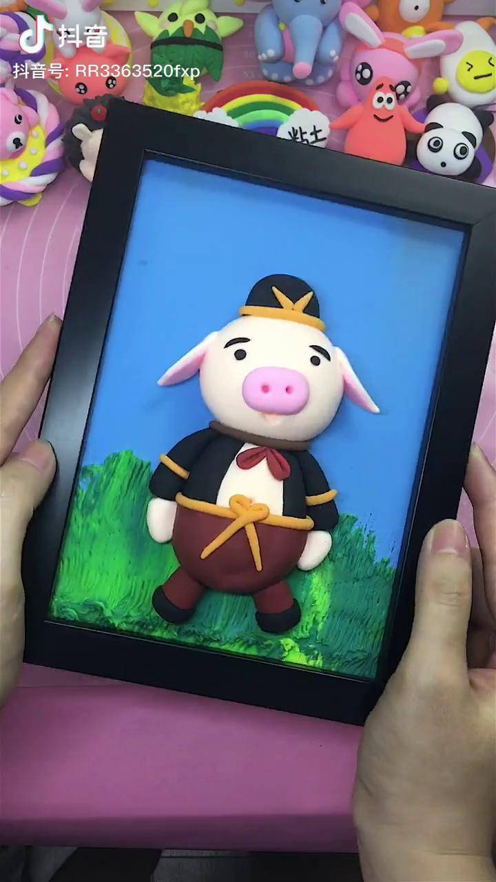 每逢节日胖三斤祝大家劳动节快乐超轻粘土手工diy猪八戒