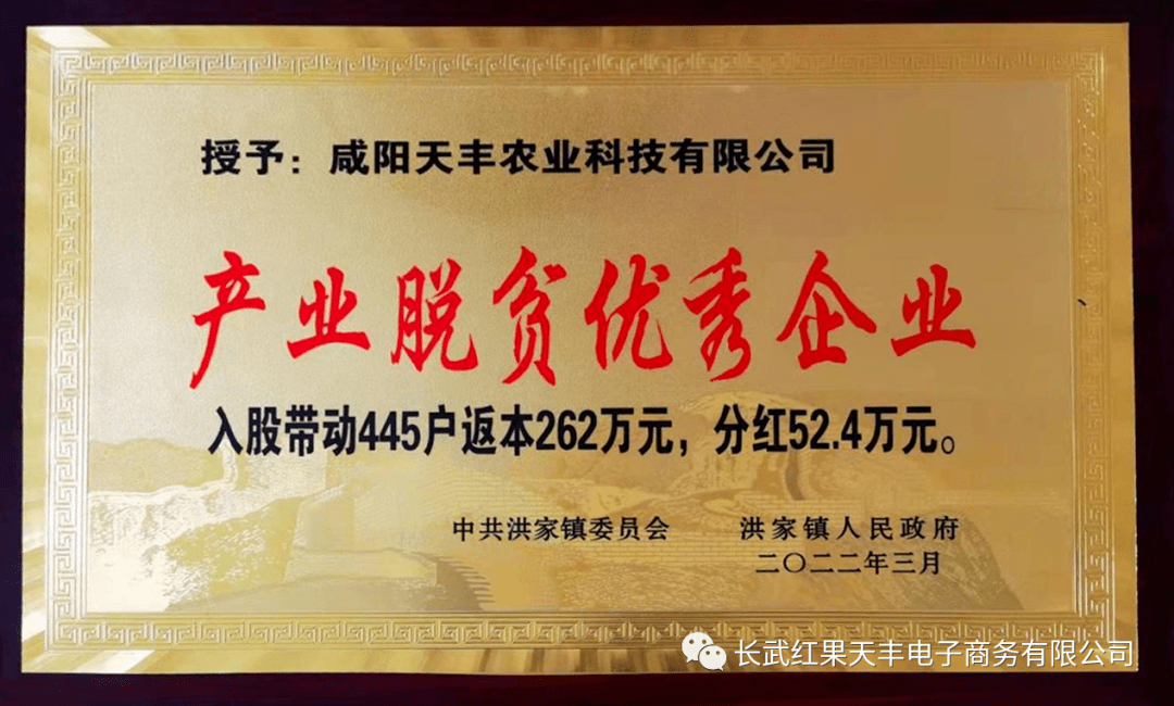 恪守信用落实承诺天丰公司发放445户贫困户入股分红金1048万元