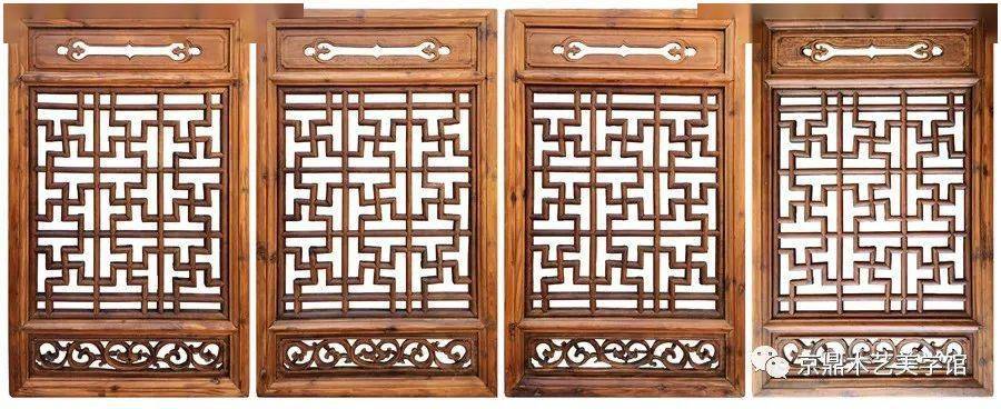 反复强调"万寿无疆"工字锦卡菱花花板点,线构成空灵而平和的视觉块面