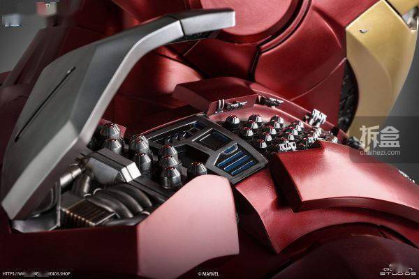 系列|QUEEN STUDIOS 漫威系列 钢铁侠 MARK7 1/1比例收藏胸像