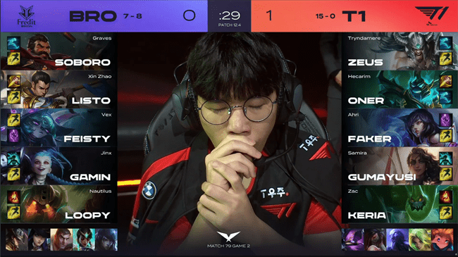 锁定|LOL-LCK：Zeus蛮王三次单杀上路通关，T1 2-0 BRO锁定常规赛头名