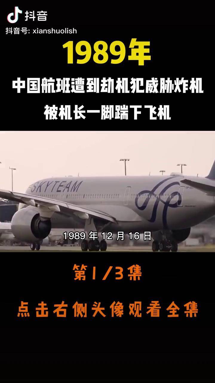 1989年中国航班遭到劫机犯张振海威胁炸机被机长一脚踹下飞机中视频