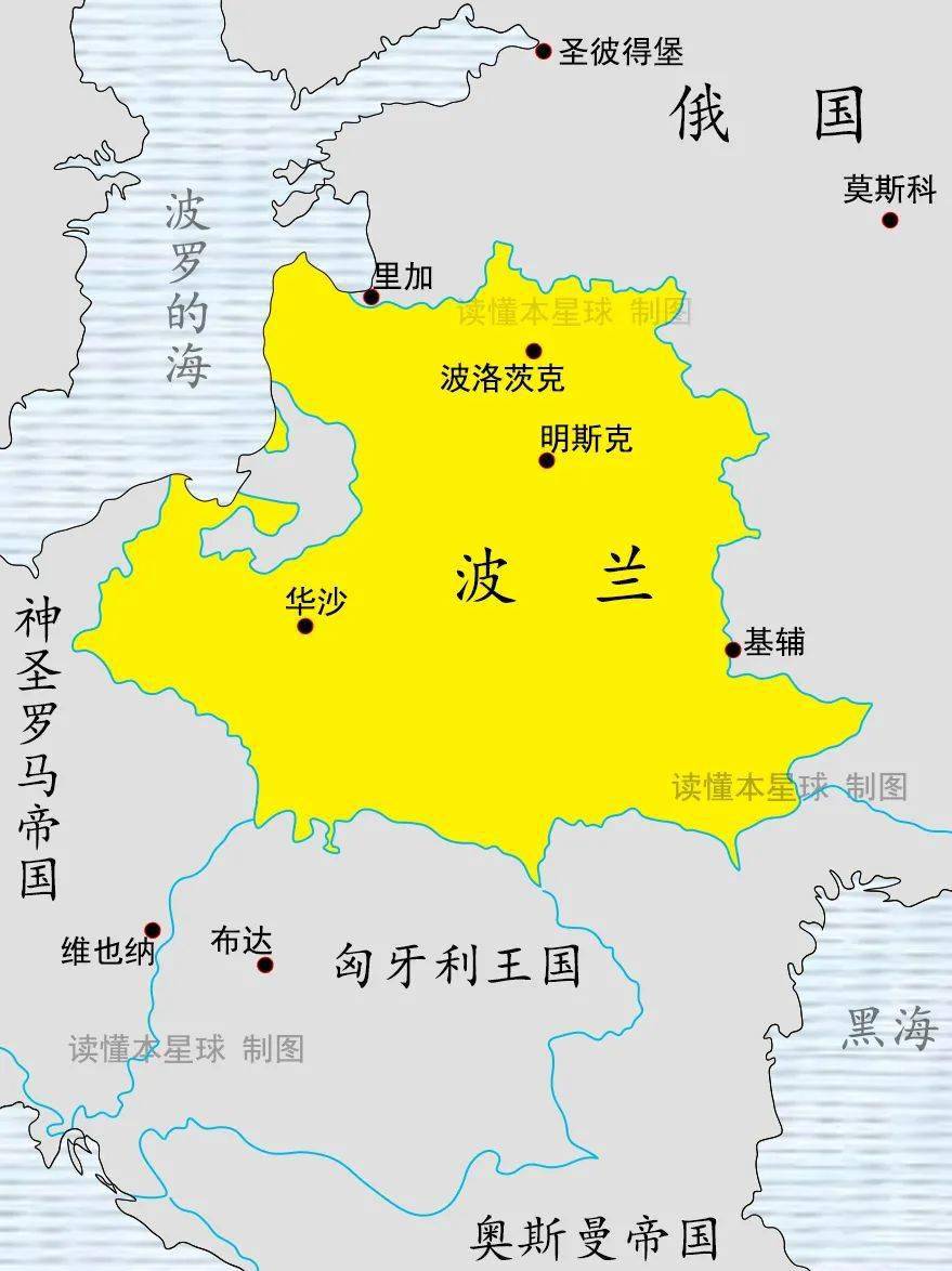 直到1795年,波兰立陶宛联邦被俄罗斯帝国,普鲁士王国,奥地利大公国