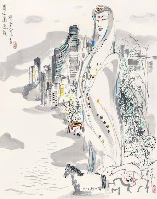 吴冠中画香港，美醉了_芥子园_画谱_中国