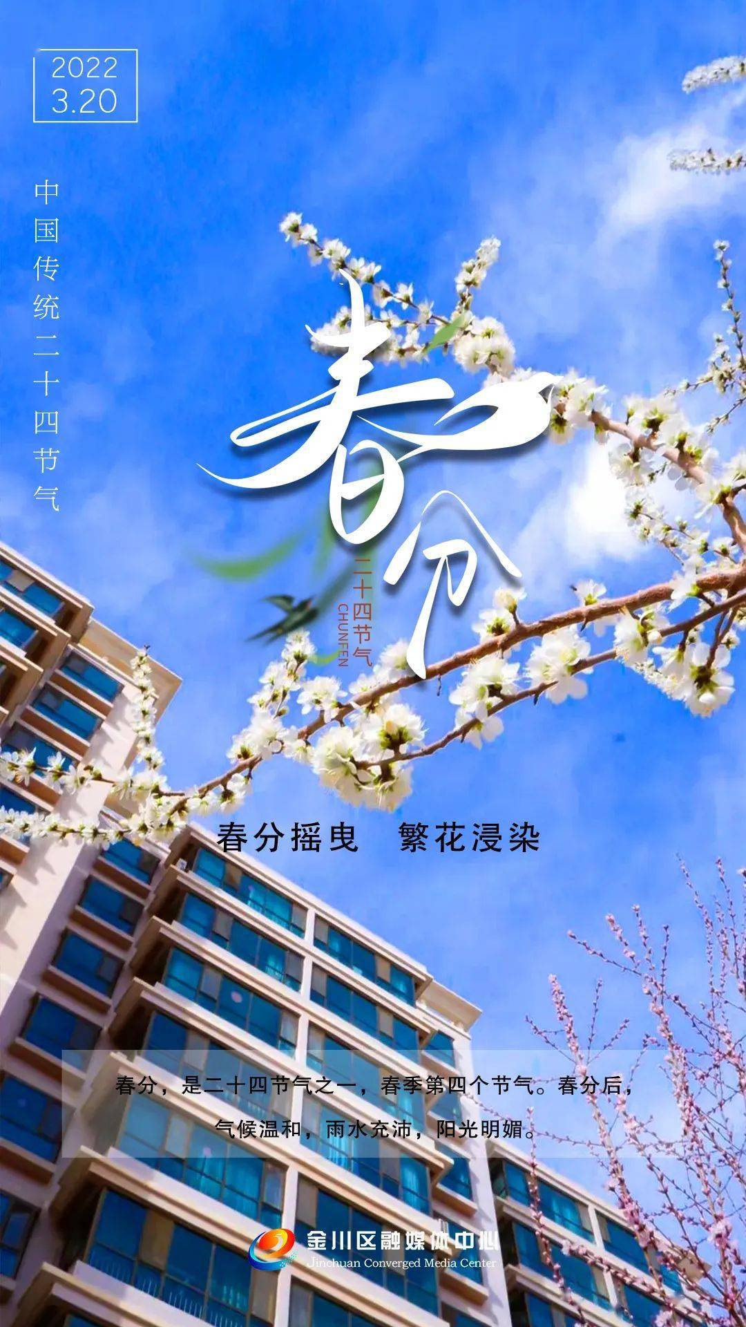 原创海报二十四节气春分邂逅春天向阳而生