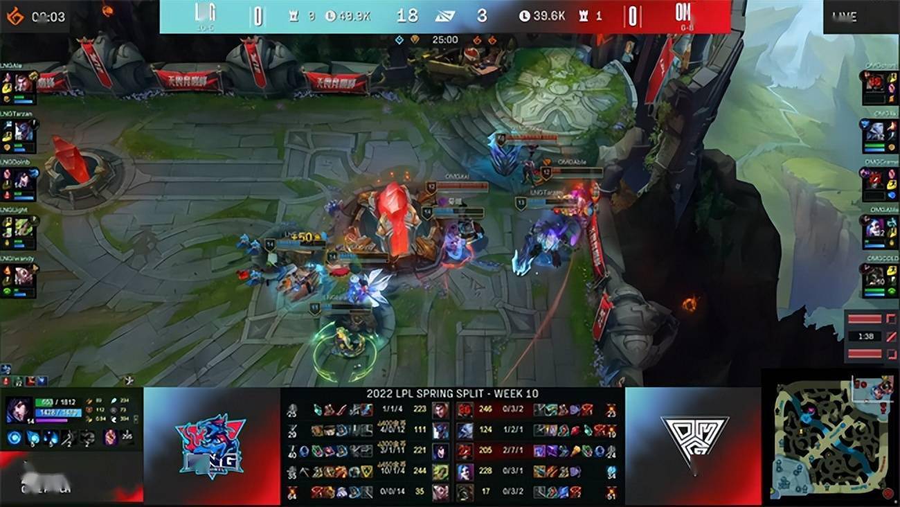 双方|LOL-LPL：Light泽丽电火迸射收割团战，OMG 1-2不敌LNG无缘季后赛