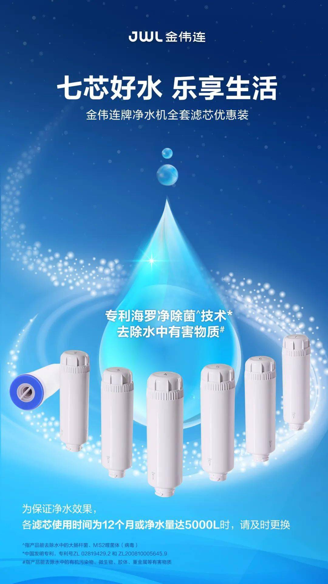 金伟连牌净水机全套滤芯优惠装上市