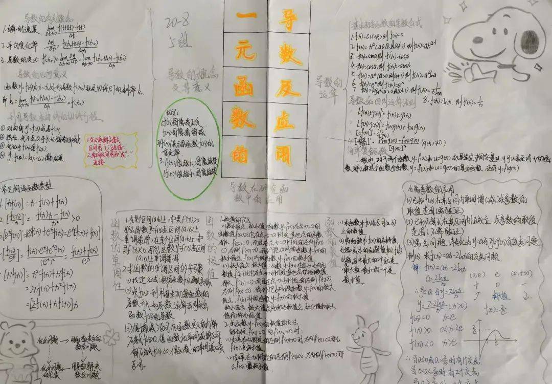 高二学生绘制导数思维导图