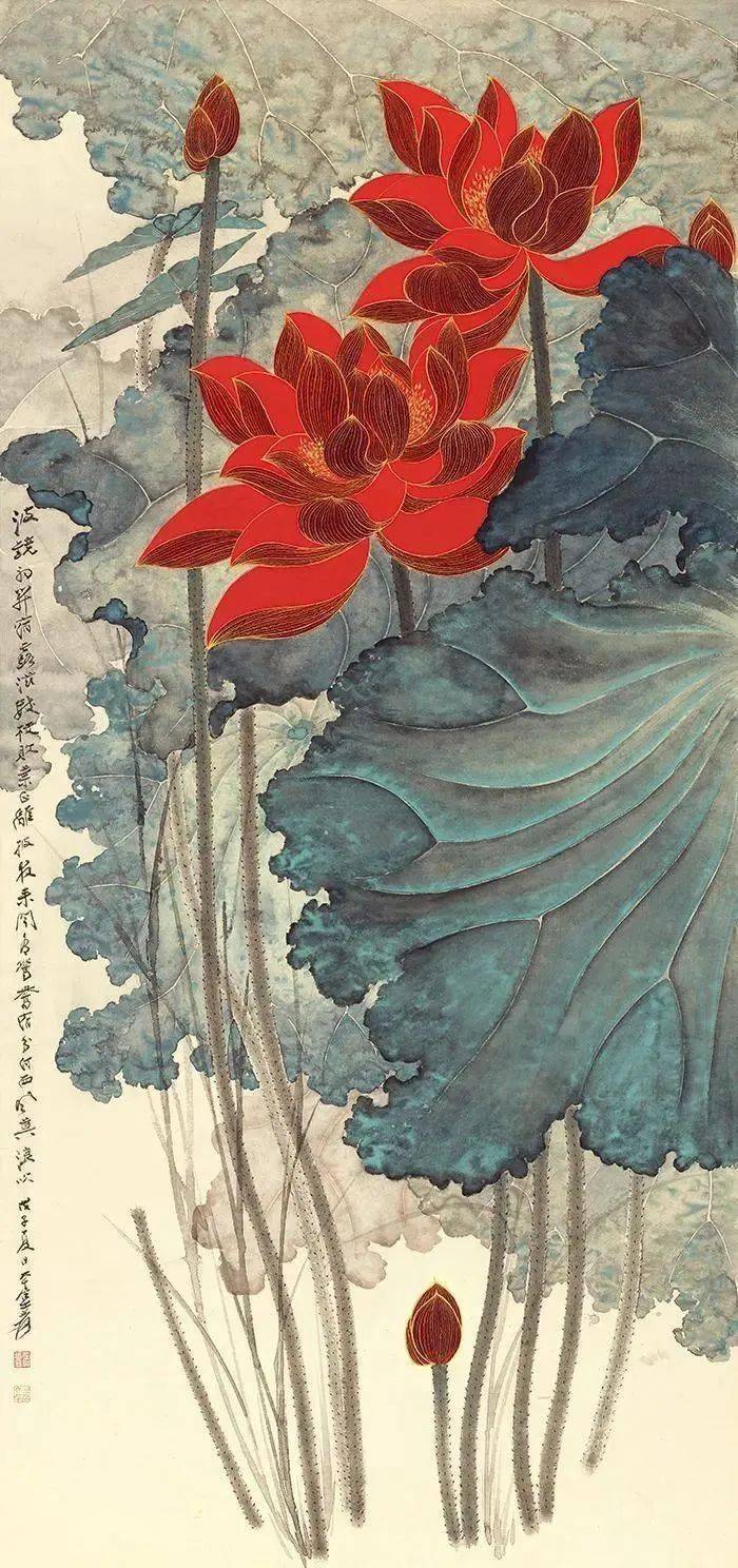 20位名家笔下最工笔画荷花50图一次看够